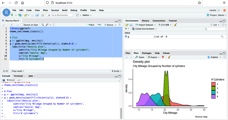 ggplot2 graph in RStudio Desktop